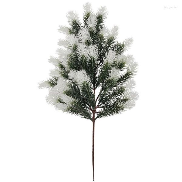 Fleurs décoratives plantes artificielles en plastique pin aiguille Pick flocon de neige couronne de noël matériel couronnes de mariage décor à la maison