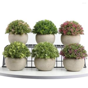 Decoratieve Bloemen Kunstplanten Ingemaakte Groene Bonsai Vetplanten Kleine Gras Ornament Nep Plant Voor Huis Tuin Bruiloft Decor