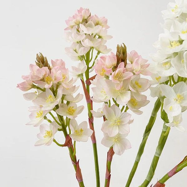 Fleurs décoratives plantes artificielles violet blanc jaune rose couleur lys maison jardin décorer