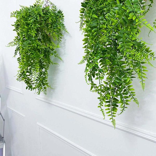 Fleurs décoratives plantes artificielles rotin extérieur en plastique pour mur intérieur paniers suspendus guirlande de mariage décor 2 pièces décoration de chambre