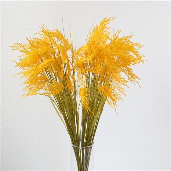 Fleurs décoratives Plantes artificielles Oreille de riz Simulation de blé doré Décoration de la maison Fête de mariage Fête de vacances Décor d'automne