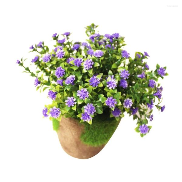 Fleurs décoratives plantes artificielles plante simulée bonsaï fleur en plastique pour la décoration de la maison (bleu)