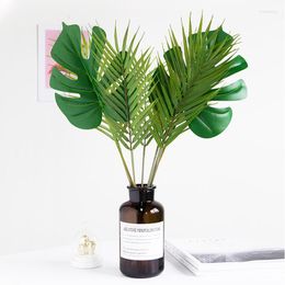 Decoratieve bloemen kunstmatige planten simulatie kokosnoot palmblad blogger po prop plastic tropische boombladeren nep groen