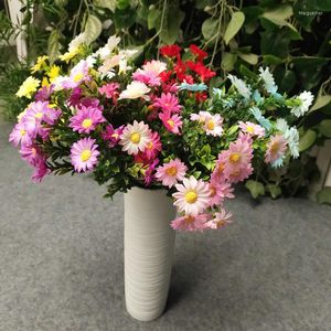 Fleurs décoratives plantes artificielles petite marguerite cristal chrysanthème clôture multicolore Bouquet maison jardin décorer