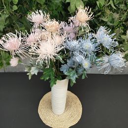 Fleurs décoratives plantes artificielles soudan aiguille coussin pince de crabe chrysanthème maison jardin décorer
