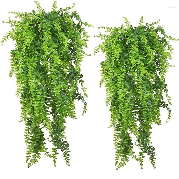 Fleurs décoratives plantes artificielles vigne tenture murale perse fougère feuille herbe guirlande extérieure pour fête de mariage faux rotin maison jardin