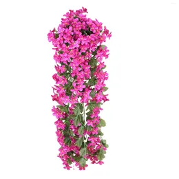 Flores decorativas Plantas artificiales Muro colgante Faux Violeta Vibujos Vines Decoraciones de jardín