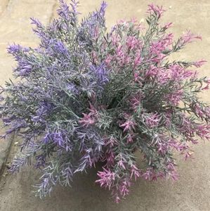 Fleurs décoratives en plastique artificiel Grass extérieur Décoration de paysage 9 Fork Lavender Plant Mur