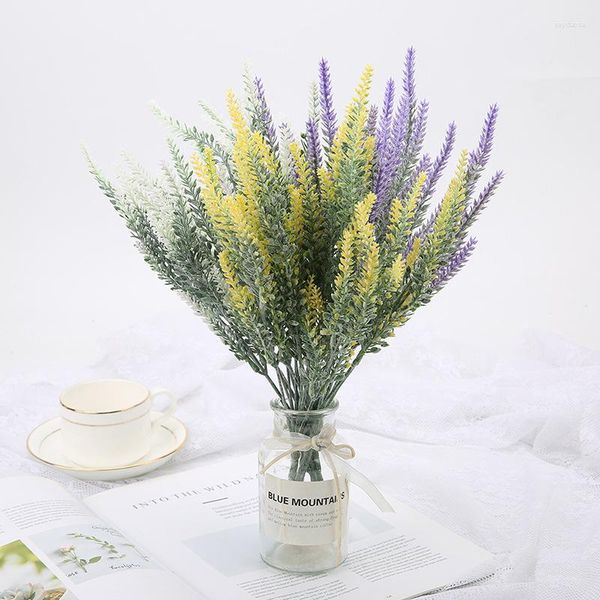Fleurs décoratives artificielles en plastique, plante de cheveux de lavande, accessoires de photographie pour décoration de mariage et de maison
