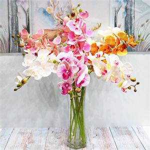 Fleurs décoratives Artificielle En Plastique Orchidée Phalaenopsis Feuille De Mariage Route Plomb Fleur Maison Chambre Jardin Bureau Arrangement Décoration