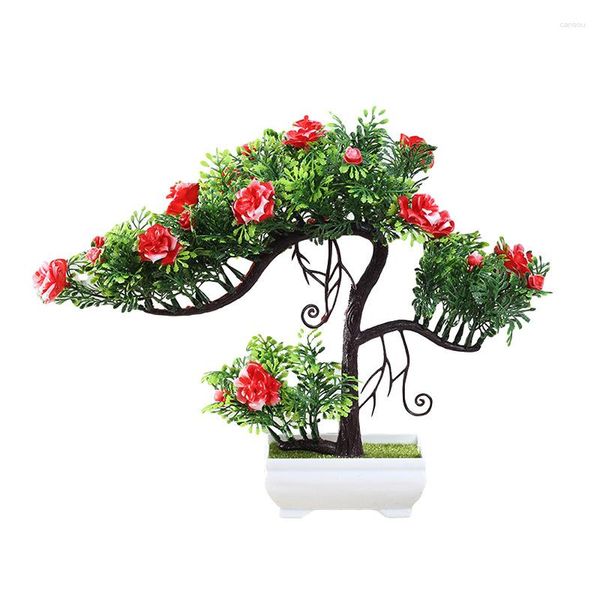 Fleurs décoratives artificielle en plastique plante bonsaï petit arbre Pot fausse fleur vert en Pot maison chambre Table décor jardin Arrangement