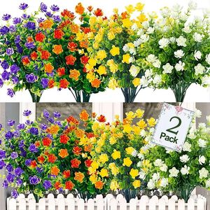 Fleurs décoratives plantes artificielles en plastique suspendues à l'extérieur de la boîte de fenêtre, faux arbustes en vrac pour fête de mariage, décoration de jardin de maison