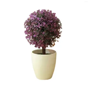 Fleurs décoratives plantes en pot artificielles en plastique 5 couleurs faciles à entretenir pour étagère de salon de cuisine