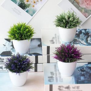 Decoratieve bloemen kunstmatige plastic potplant bonsai simulatie bloem gras nep planten feestkantoor bureau ornamenten huizendecoratie
