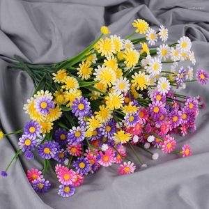 Fleurs décoratives plastique artificiel petite marguerite imitation ville faux fleur jardin de mariage décoration bouquet fête extérieur