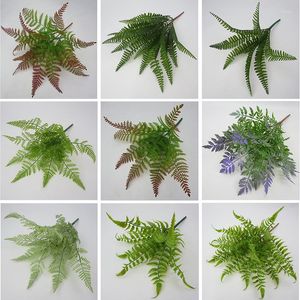 Fleurs décoratives en plastique artificiel colle souple plante verte feuille de fougère herbe perse Pseudo bonsaï décoration de mariage à la maison