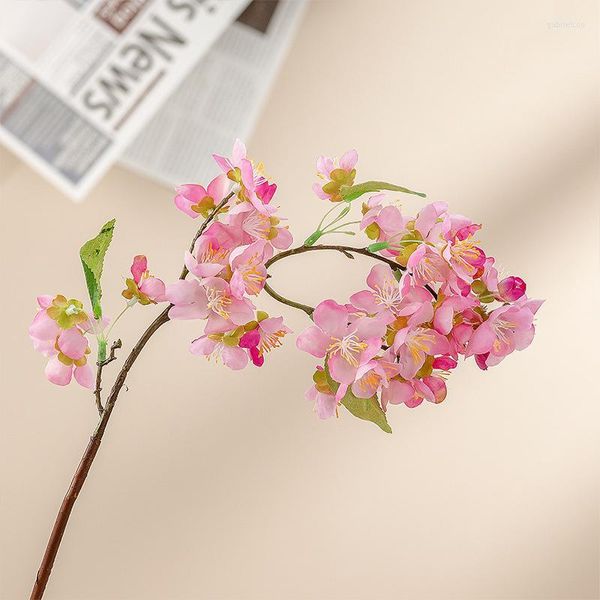 Fleurs décoratives artificielle prune fleur de cerisier décoration de la maison fausse fleur branche salon mariage fête fournitures accessoires de photographie