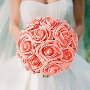 Fleurs décoratives Pollen artificiel rouge Rose mariage bricolage Bouquet fête décoration accessoires décorations pour la maison européenne