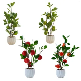 Fleurs décoratives artificielles grenade arbre fruitier fausse verdure bonsaï plantes en pot Arrangement floral décoration de mariage maison
