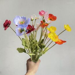 Decoratieve bloemen kunstmatige papavers voor thuis bruiloftsparty tabel decoratie nepplant diy valentijnsdag geschenkaccessoires