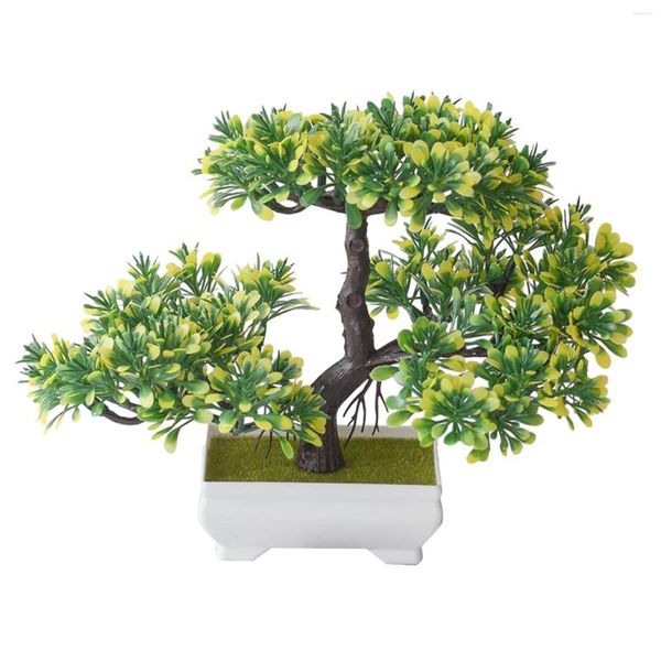 Fleurs décoratives artificielle Pot plante bonsaï bureau décor couleur vive plantes armoires exécution exquise de haute qualité