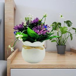 Fleurs décoratives Artificial Potted Flower Wedding Faux Elegant Plantes For Home Office Decor 5 Head Intérieur