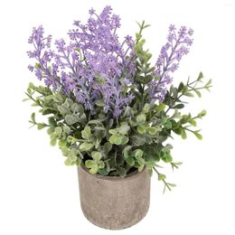Decoratieve Bloemen Kunstmatige Ingemaakte Lavendel In Pot Rustieke Bonsai Ornament Voor Home Decor Feest Bruiloft Tuin Kantoor