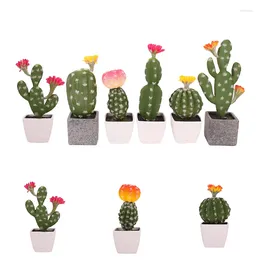 Fleurs décoratives artificielles en pot, ornements de bureau, maison, plante épineuse en plastique, Cactus