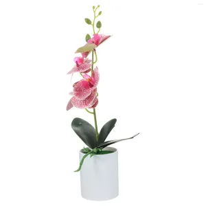 Fleurs décoratives orchidées artificielles orchidées simulées de bureau faux plastique bonsaï réaliste faux