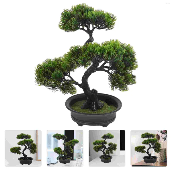 Fleurs décoratives artificielles en pot extérieur décor à la maison faux bonsaï arbre bureau plantes Mini Abs