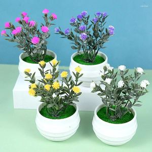 Fleurs décoratives Ornements de plante en pot artificiel Petit bonsaï simulées fausses plantes en plastique décorations de table de table