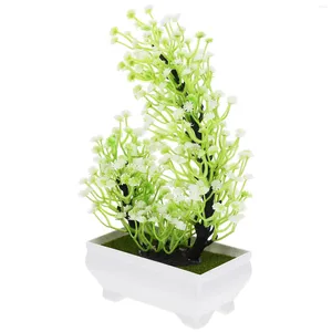 Fleurs décoratives plantes artificielles en pot pour la décoration de la maison intérieur faux petit bonsaï ornement décorations de Table en plastique