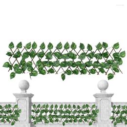 Écran de clôture de confidentialité artificielle, fleurs décoratives, panneau de treillis de jardin extensible, haie rétractable pour mur de balcon de Patio extérieur