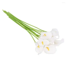 Flores decorativas Artificial PU Calla Lily Flores Ramos Decoración de la boda Plantas caseras falsas