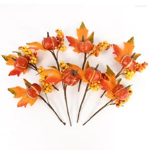 Decoratieve bloemen kunstmatige pompoen herfst oogst decor rekwisieten eikels bessen nep plant mini bouquet diy ambachtelijk feest feestje