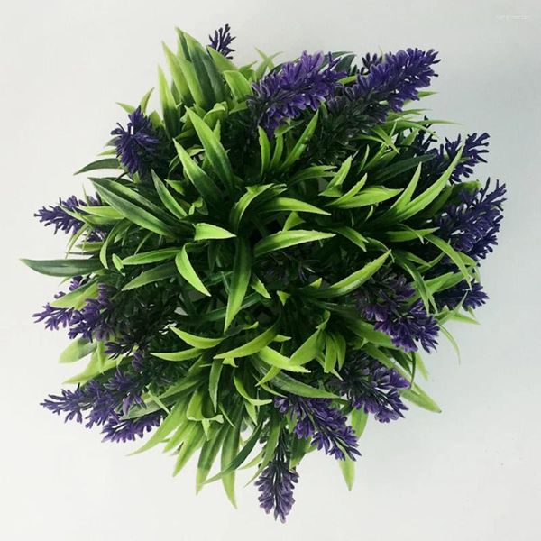 Fleurs décoratives Plant de simulation violette artificielle Lavande suspendue Topiary Ball Handicraft Wall Decor Fleur en plastique