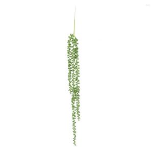 Decoratieve bloemen Kunstrotan Plant Levendige woondecoratie Realistische groene bladeren Muurhanger met vetplanten Voor