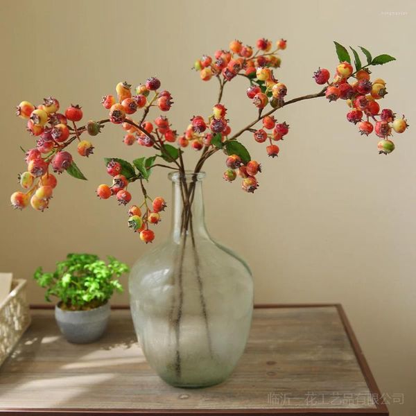 Flores decorativas de espuma artificial realista berry rama arándano arreglo floral plantas para fiestas en el hogar suministros de decoración de bodas