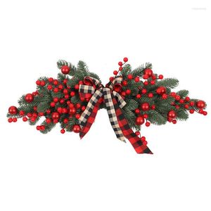 Decoratieve Bloemen Kunstmatige Rode Bessen Kerstboom Krans Ornamenten Pine Vibes Deur Bessen Binnen Buiten Decoratio