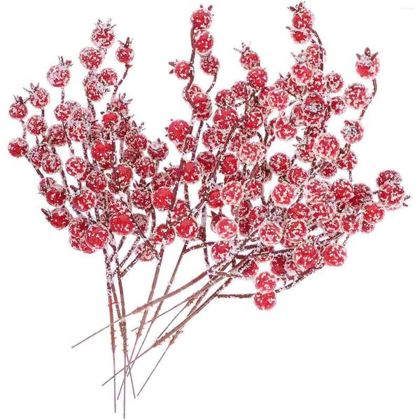 Fleurs décoratives artificielles tiges de baies rouges de Noël décoration de la maison de fruits décorations de la maison de la maison
