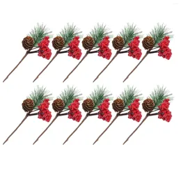 Decoratieve bloemen Kunstmatig rood fruit Stekken Kerstversiering Boeket Gesimuleerde bessenschuimboom
