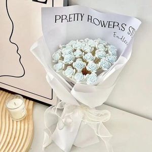 Fleurs décoratives bouquets de rose artificiels bouquet de mariée paquet de matériaux de fleurs diy pour copine cadeaux faits maison décor de mariage fait à la main