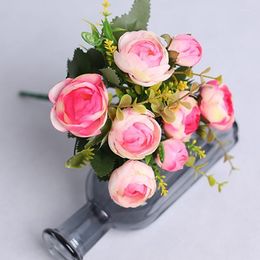 Decoratieve bloemen kunstmatige roos Camellia bruidsboeket DIY handwerk
