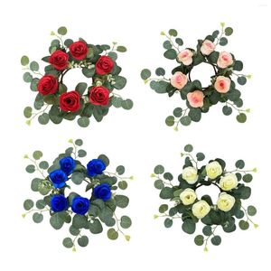 Decoratieve bloemen kunstmatige rose ring pilaar slingerhouder voor
