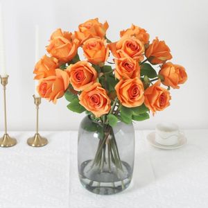 Fleurs décoratives Artificielle Rose Faux Fleur De Mariage Pographie Props Saint Valentin Cadeau Maison Salon Jardin Blanc Rouge Rose Roses
