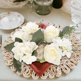 Fleurs décoratives Artificial Rose Flower Stands Floral Wreaths Pilier Privoir pour la table de table de mariage de Noël Décoration