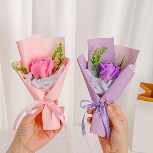 Flores decorativas artificial rosa mão segurando sabão buquê de flores casamento decoração para casa para o presente do dia dos namorados festa de aniversário
