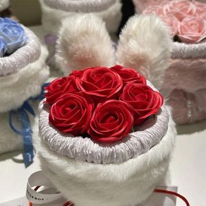 Flores decorativas Rose artificial Decoraciones de boda en el hogar Oídos de día de la madre Aroma para siempre regalo de cumpleaños