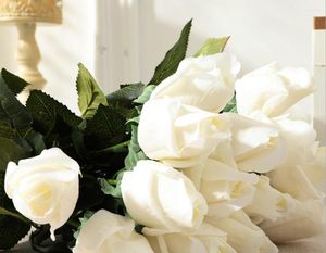 Decoratieve bloemen kunstmatige roos real touch rozen huisdecor bruiloft feest evenement display wit
