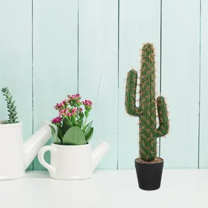 Fleurs décoratives artificielles Saguaro Cactus fausses plantes Simulation en Pot fausse plante bonsaï